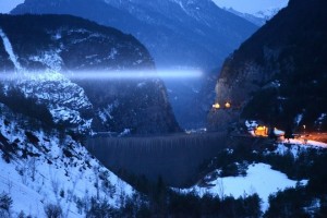 Raggio laser dalla diga del Vajont
