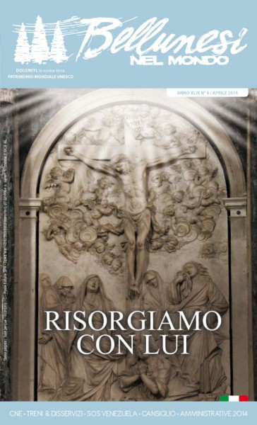 La copertina di Bellunesi nel Mondo di aprile 2014