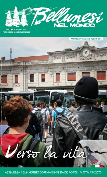 La copertina del numero di luglio-agosto di Bellunesi nel Mondo