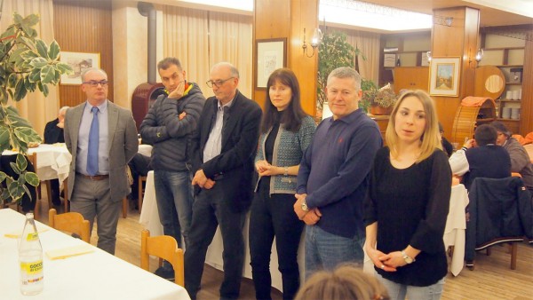 Da sinistra Paolo Vendramini, Roger De Menech, Fulvio De Pasqual, Patrizia Burigo, il rappresentante della comunità italiana di Zagabria, Marieta Di Gallo.
