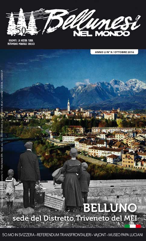 La copertina del numero di ottobre della rivista "Bellunesi nel mondo"