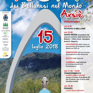 La locandina dedicata alla Festa dei Bellunesi nel Mondo 2018.