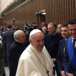 papa Francesco con Roberto Padrin