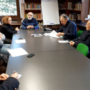 Un momento dell’incontro nella sede dell’Associazione Bellunesi nel Mondo in via Cavour 3 a Belluno.