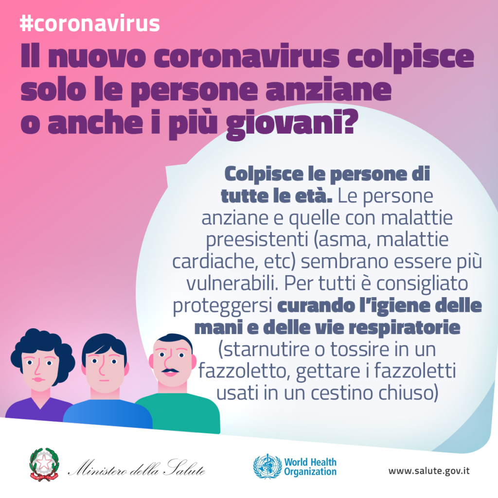 il nuovo coronavirus colpisce solo le persone anziane o anche i giovani?