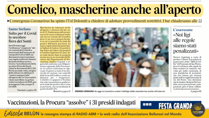 La rassegna stampa di mercoledì 30 settembre 2020