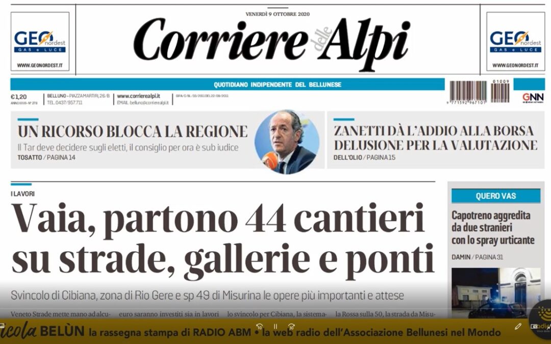 La rassegna stampa di venerdì 9 ottobre 2020