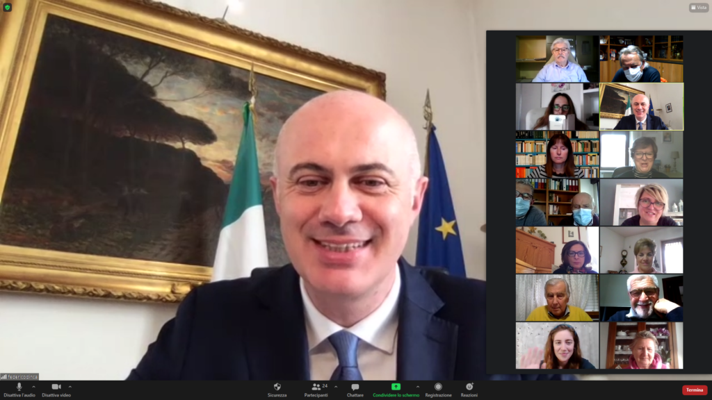 Il ministro Federico D’Incà in video conferenza con il Direttivo Abm