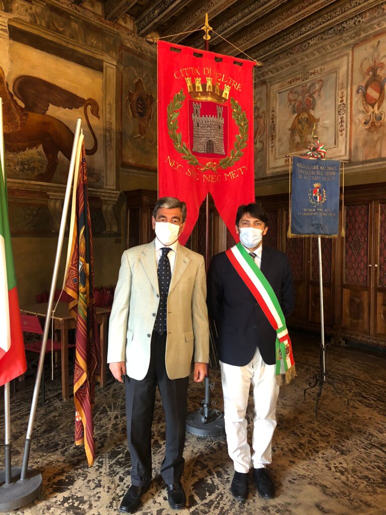 Da sinistra il prefetto di Belluno Savastano e il sindaco di Feltre Perenzin