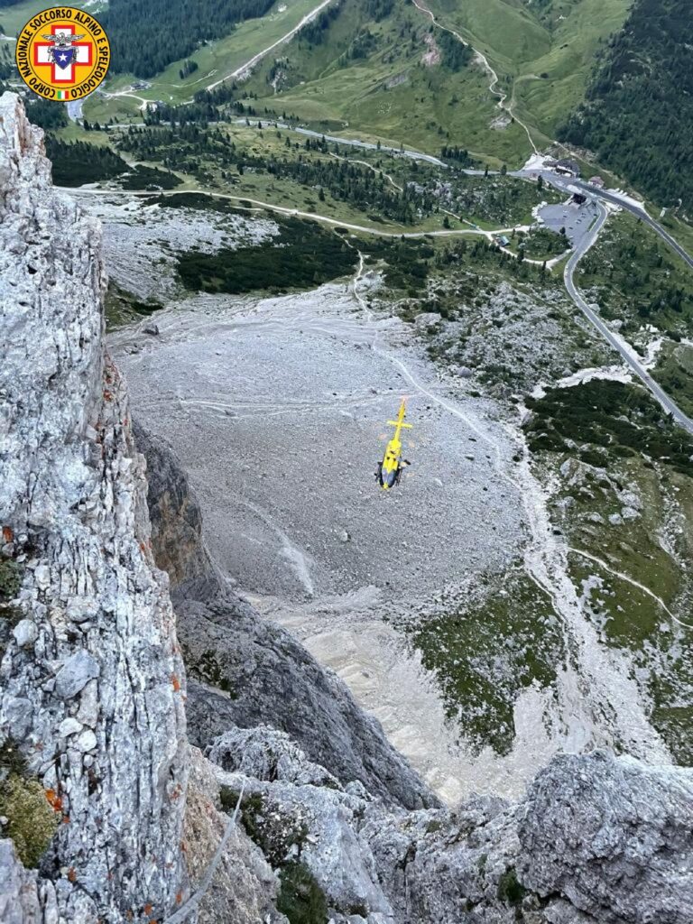 Intervento del soccorso alpino sul Lagazuoi