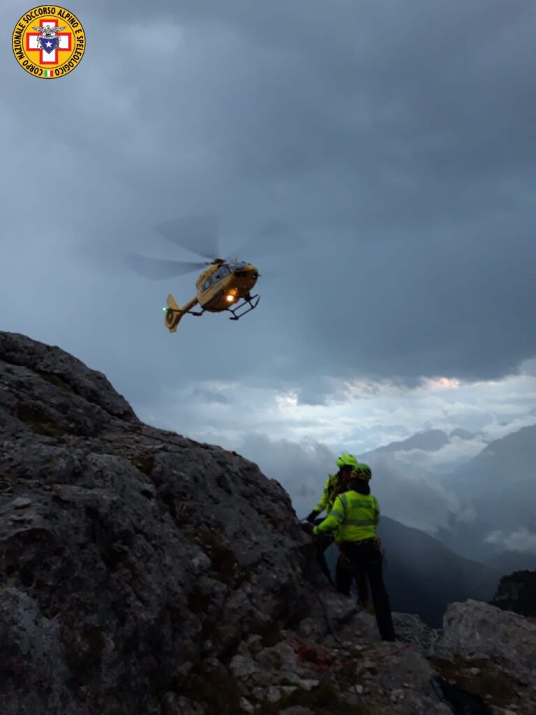 Intervento del soccorso alpino sul Lagazuoi