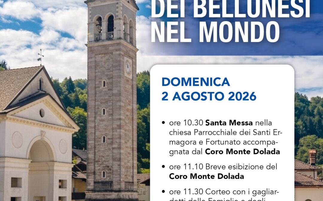 Raduno dei bellunesi nel mondo 2026 a Tambre: dettagli e programma della manifestazione